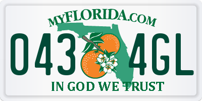 FL license plate 0434GL