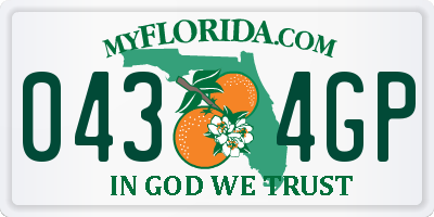 FL license plate 0434GP