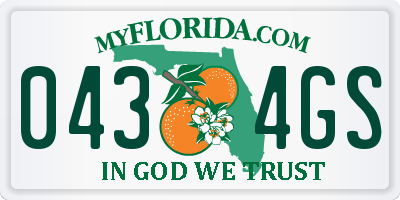 FL license plate 0434GS