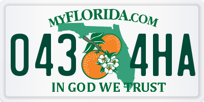 FL license plate 0434HA