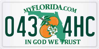 FL license plate 0434HC