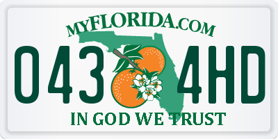 FL license plate 0434HD