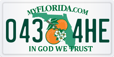 FL license plate 0434HE