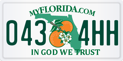 FL license plate 0434HH