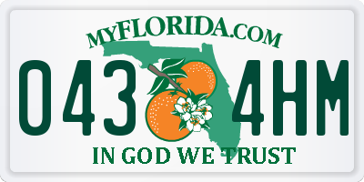 FL license plate 0434HM