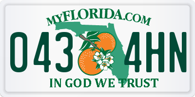 FL license plate 0434HN