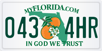 FL license plate 0434HR