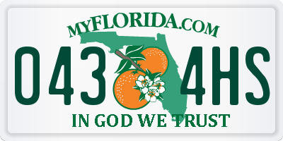 FL license plate 0434HS
