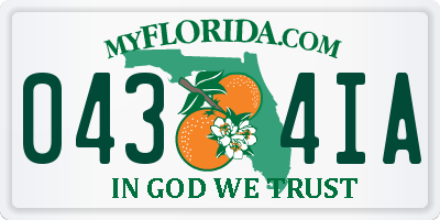 FL license plate 0434IA