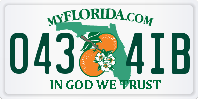FL license plate 0434IB
