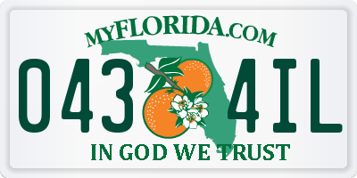 FL license plate 0434IL