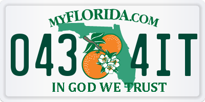 FL license plate 0434IT