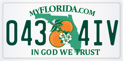 FL license plate 0434IV