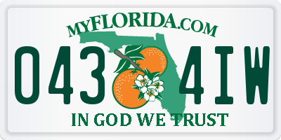FL license plate 0434IW