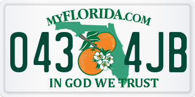 FL license plate 0434JB