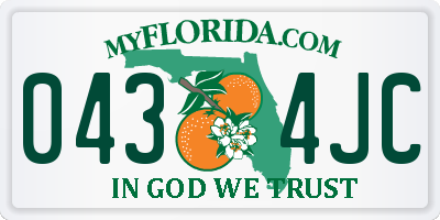 FL license plate 0434JC