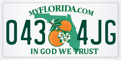 FL license plate 0434JG