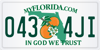 FL license plate 0434JI