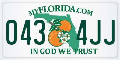 FL license plate 0434JJ