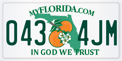 FL license plate 0434JM
