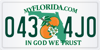 FL license plate 0434JO