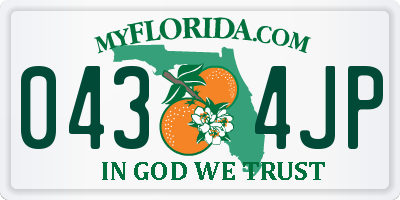 FL license plate 0434JP