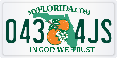 FL license plate 0434JS