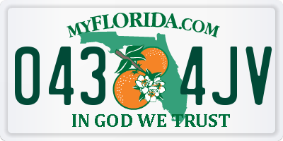 FL license plate 0434JV