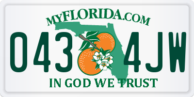 FL license plate 0434JW
