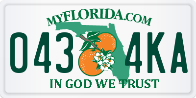 FL license plate 0434KA