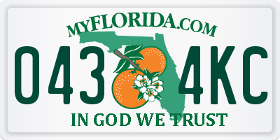 FL license plate 0434KC