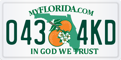FL license plate 0434KD