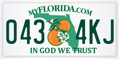 FL license plate 0434KJ