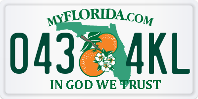FL license plate 0434KL