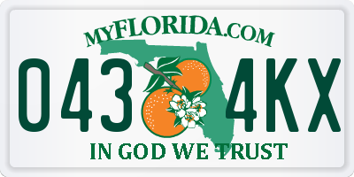 FL license plate 0434KX