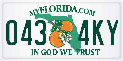 FL license plate 0434KY