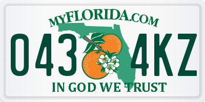 FL license plate 0434KZ