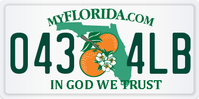 FL license plate 0434LB