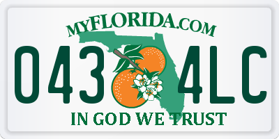FL license plate 0434LC