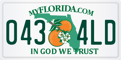 FL license plate 0434LD