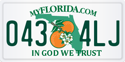 FL license plate 0434LJ