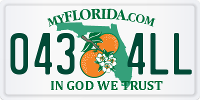 FL license plate 0434LL
