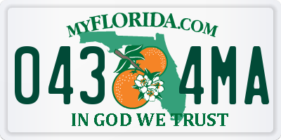 FL license plate 0434MA