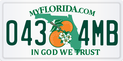 FL license plate 0434MB