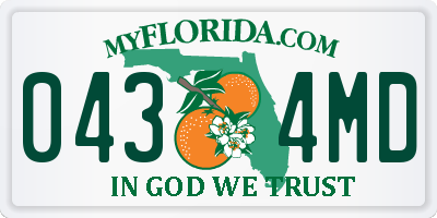 FL license plate 0434MD