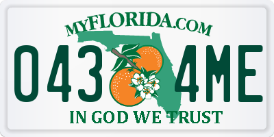 FL license plate 0434ME