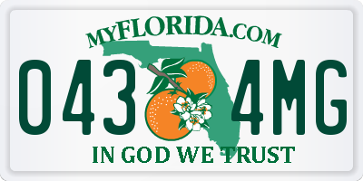 FL license plate 0434MG