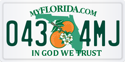 FL license plate 0434MJ