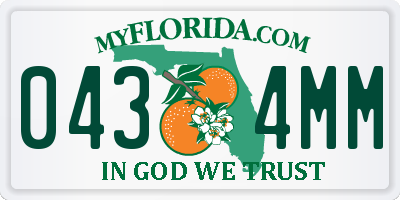 FL license plate 0434MM