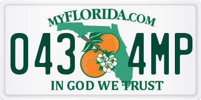 FL license plate 0434MP